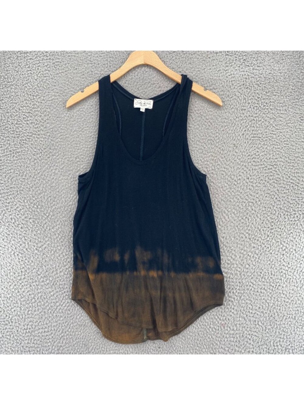 Feel The Piece Terre Jacobs Top Womens Medium Large Brown Dye Tank Ribbed Knit